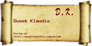 Dusek Klaudia névjegykártya